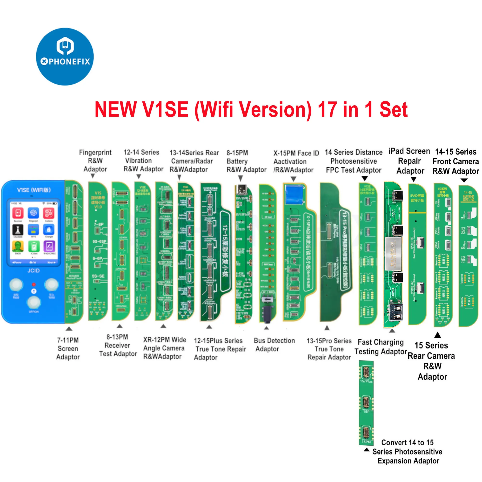 JC V1SE Wifi Programmer Non-removal Face ID Repair FPC Flex for iPhone 11-16 Pro Max Face ID True Tone Battery Camera Repair