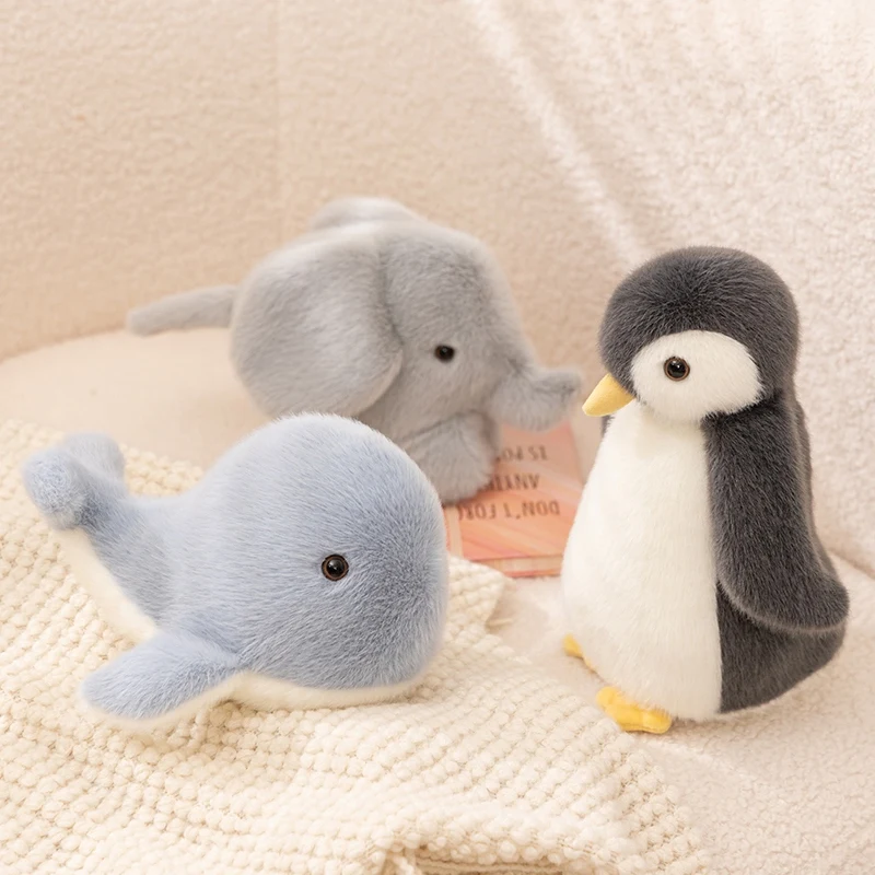 ﻿   Kawaii baleine bleue pingouin éléphant en peluche jouet mère et enfant série animale en peluche poupée en peluche enfant anniversaire cadeau de noël