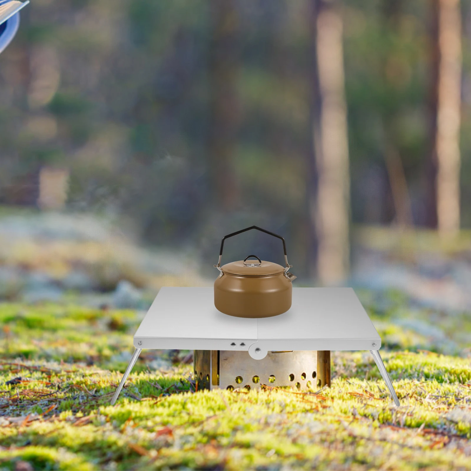 โต๊ะพับมินิแบบพกพาอลูมิเนียมอัลลอยด์กลางแจ้งตั้งแคมป์ปิกนิกชายหาดท่องเที่ยวโต๊ะเล็กพับทนความร้อน