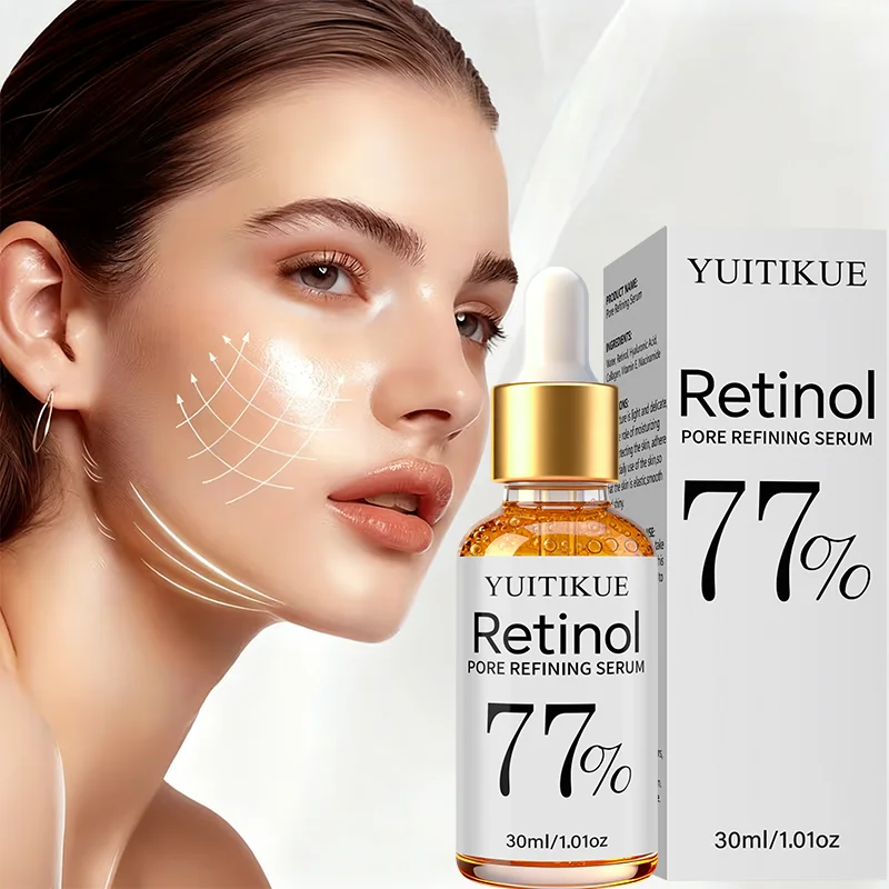 YUITIKUE 77% Retinol Pore Refining Serum 30ml Hydrating Firming Minimize Pores Facial Skin Care Essence