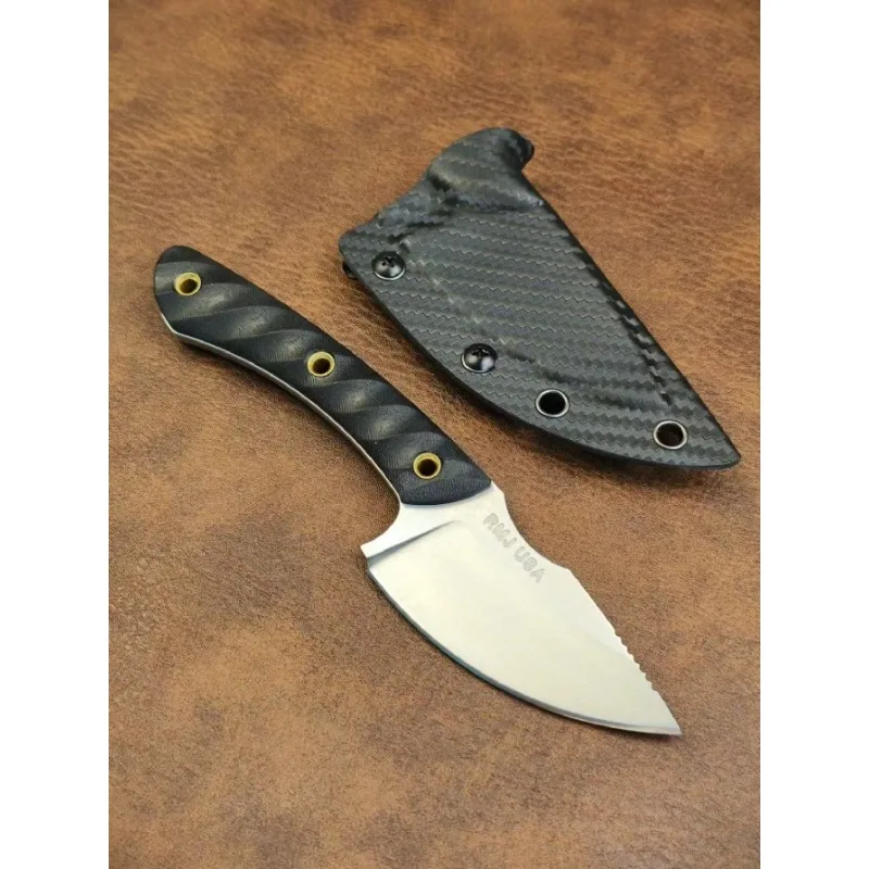 

Нож для активного отдыха RMJ: альпинизм, кемпинг, охота. Цельная рукоять из G10 с элементами «Драконья кость». Сталь USA-10.