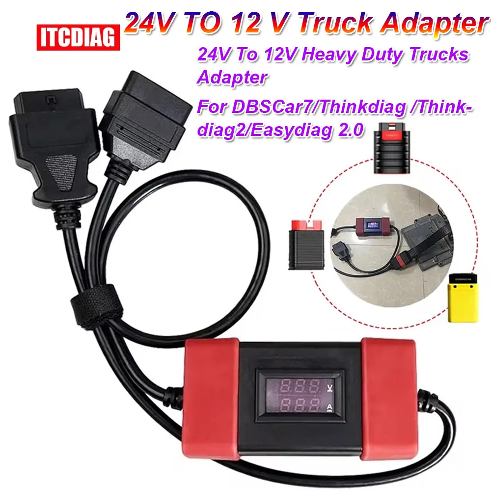 

OBD Adapter 24V To 12V For Thinkdiag Easydiag 3.0/2.0 For Heavy Duty Truck Converter Car /Truck Adapter Diesel Diagnostic Tool