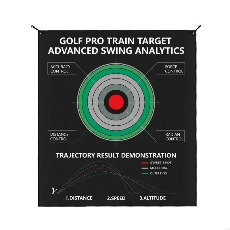 Golf Training Sheet with Printed Guide for Indoor Outdoor Use 4XBB