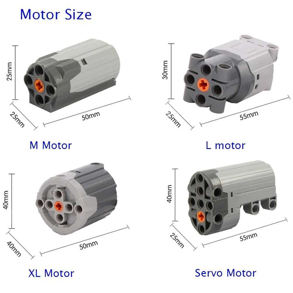 10 Uds. De funciones de potencia MOC, bloques de construcción de Motor XL 8882, piezas de la serie técnica de Motor grande al por mayor
