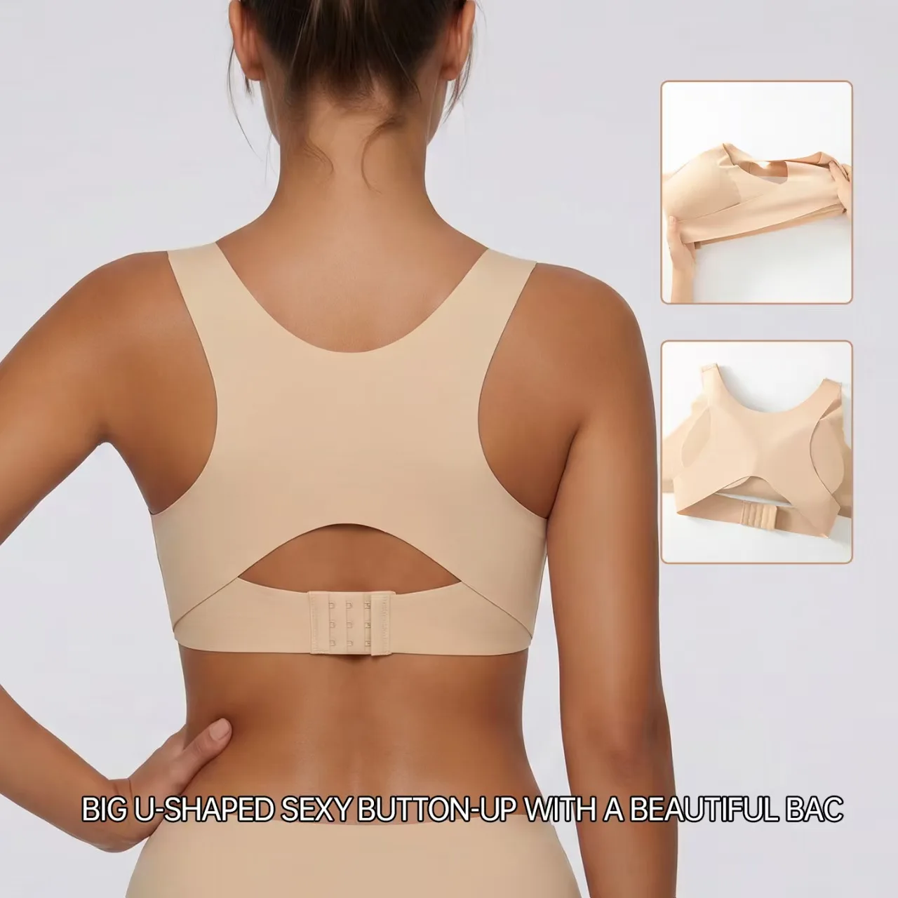 Women's Front-button Posture Correction Seamless Anti-Sagging Bra Lifting Shaping Back-Shaping Underwear for Small Breasts