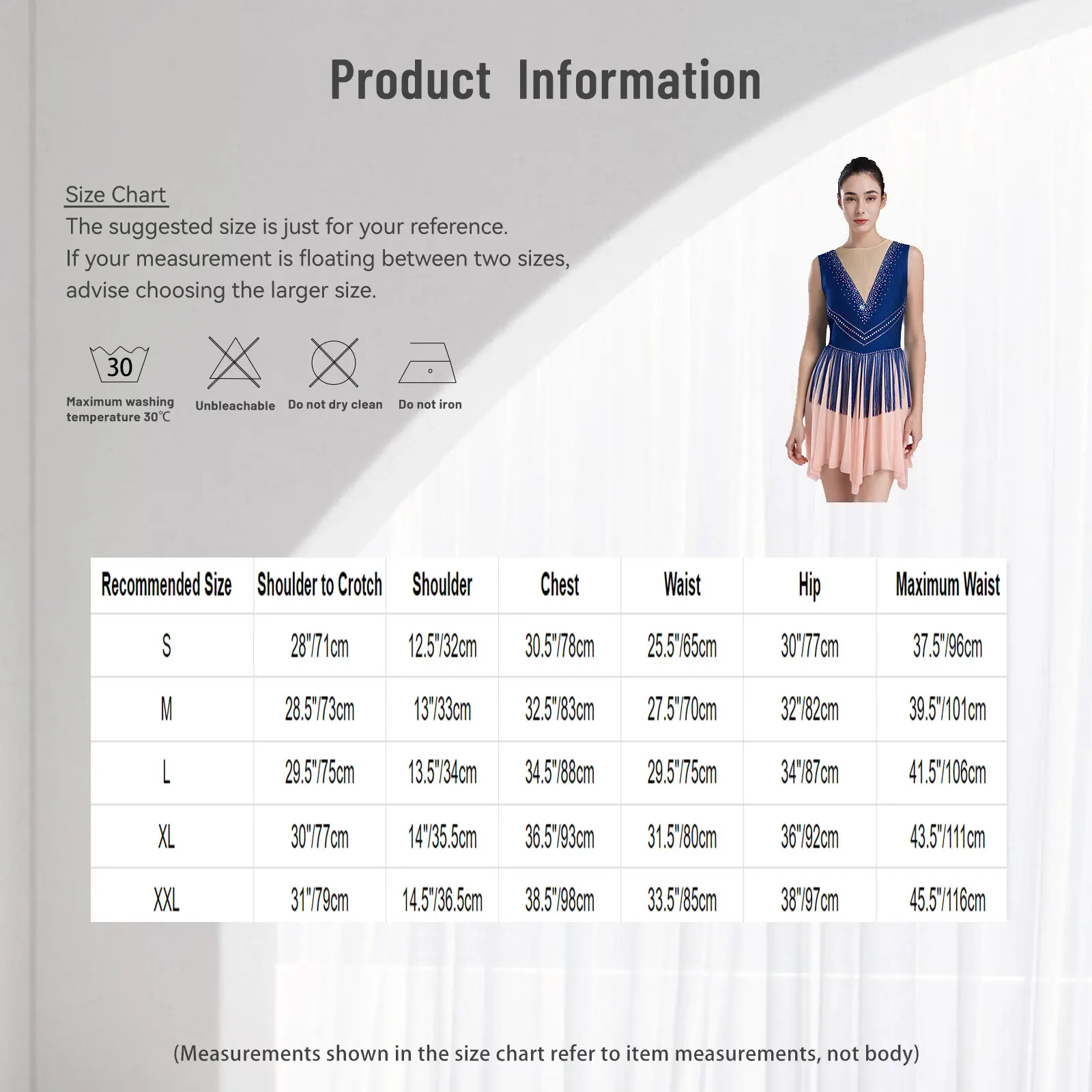 Womens Figure Skating Dress Rhinestones Tassel Sleeveless Contrast Color Mesh Leotard Dress Ballet Latin Rhythmic Dance Dresses