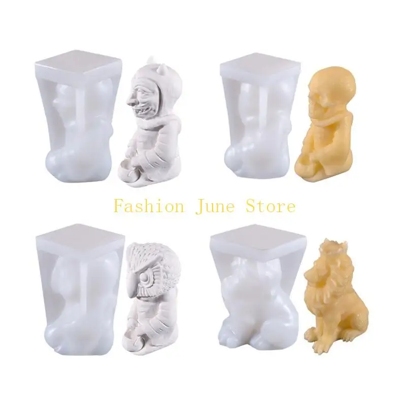N5KA Skeleton Zombie UV Crystal Resin Mold Plaster Silicone Mould