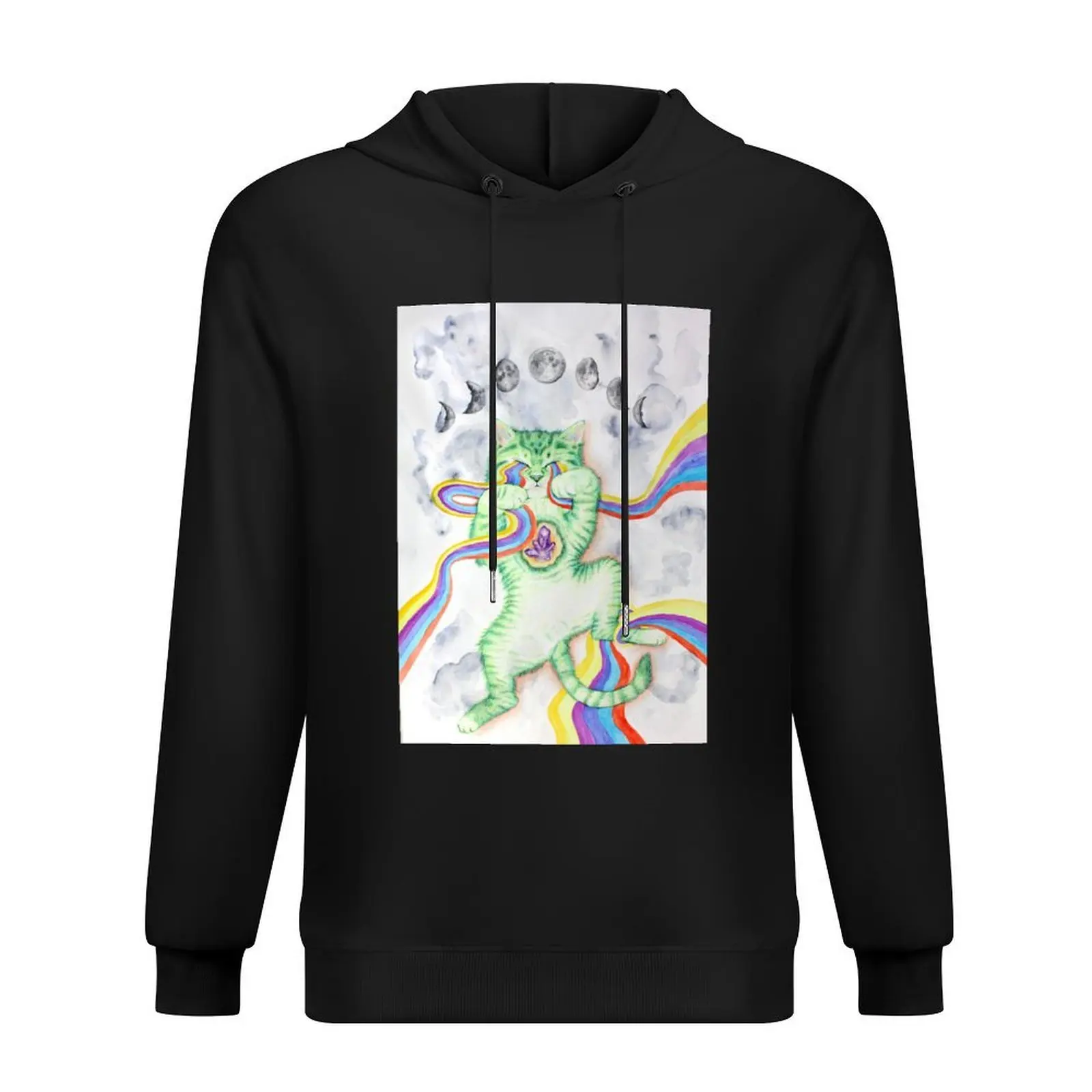 

Rainbow Kitten Hoodie graphic t shirts men mens clothing men's sweat-shirt winter clothes men's hoodies