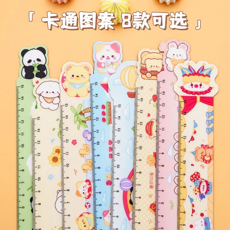 8 Pcs Cute Cartoon Rulers 15cm Straight Ruler Acrylic Capybara Cartoon Soft Rulers Centimeter Measuring Ruler Journal Ruler Wome
