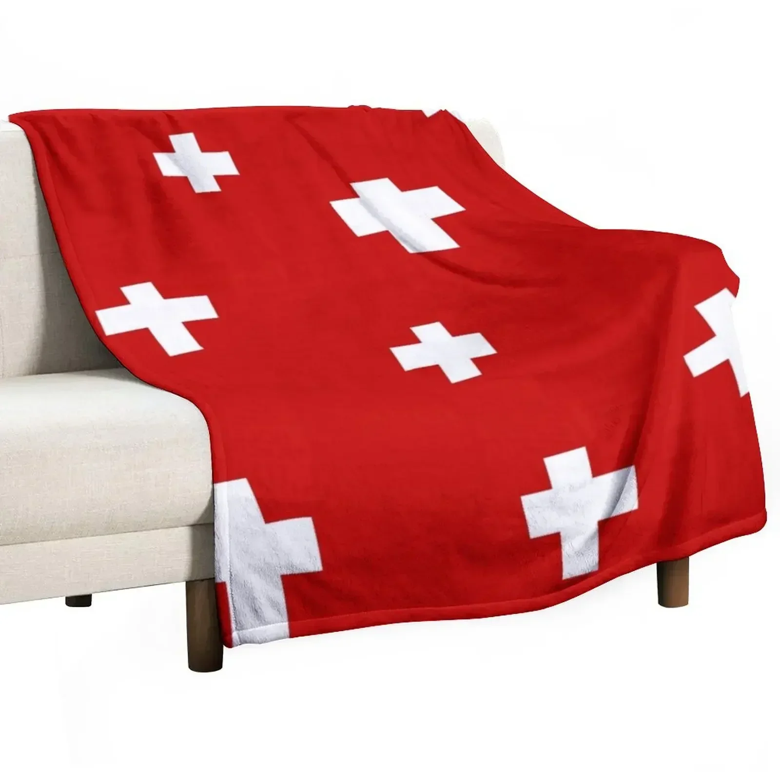 

Swiss flag Throw Blanket Shaggy bed plaid Blankets