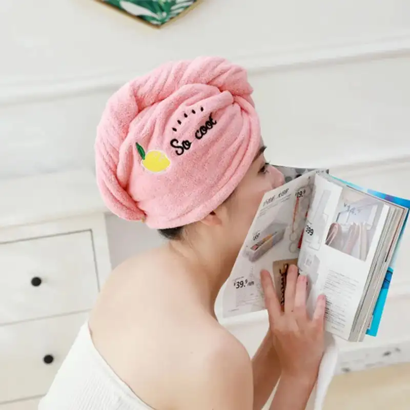 Towel Quick Dry Hair Hat Thicker Microfiber Shower Cap Wrap Reduce Frizz For Women Girls Ladies Salon Bathing Rapid Drying Towel