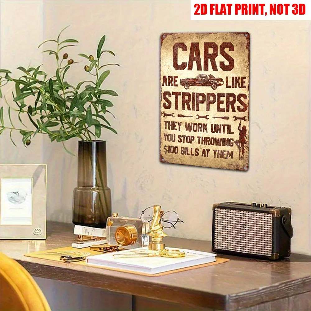 ديكور جراج السيارة المسطح ثنائي الأبعاد، شعار معدني قديم، 12 * 8 بوصة، شعار ولوحة تزيين السيارة لإصلاح السيارات،