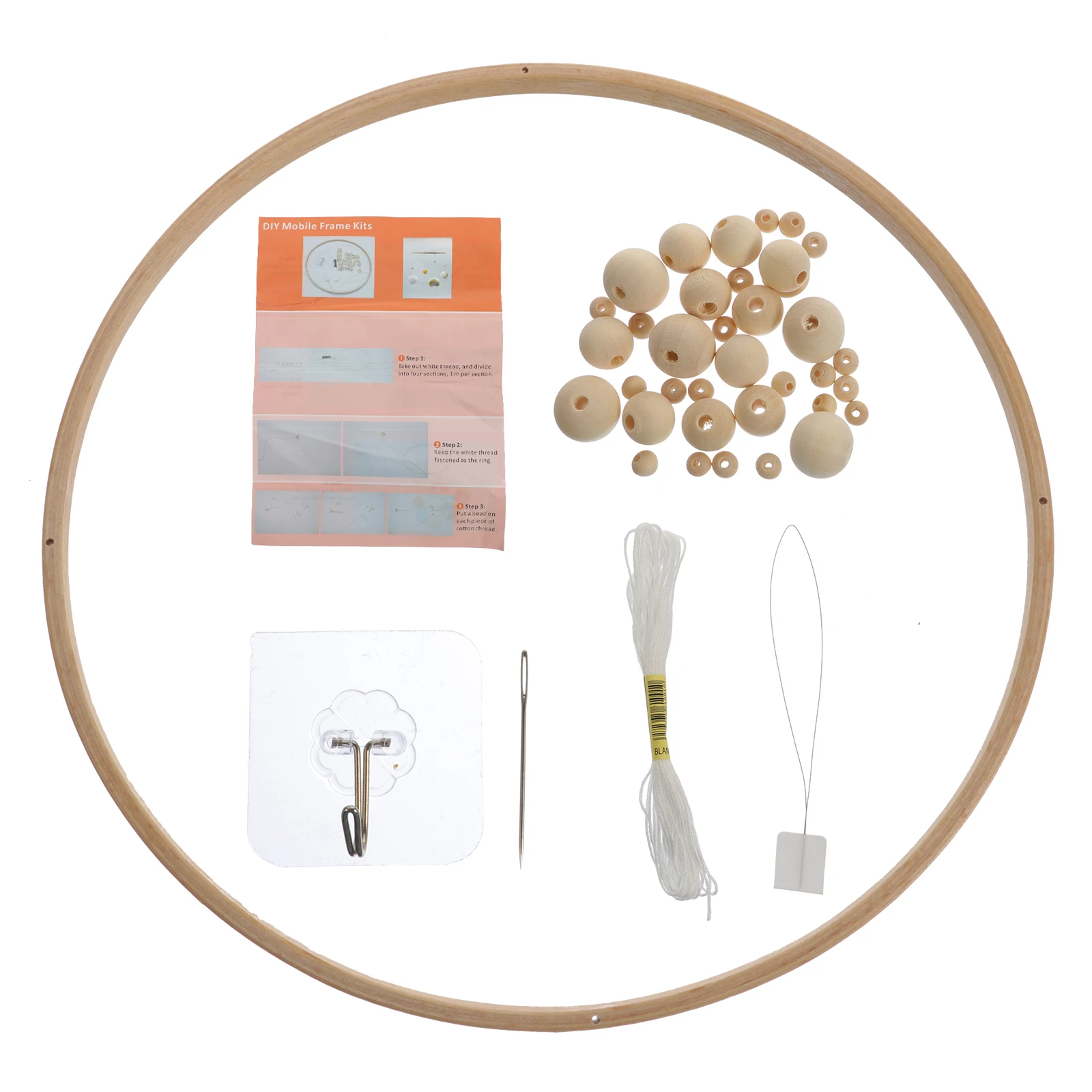 

Wooden Wind Chime Kit DIY Material Handmade Decoration Bedroom Living Room Car Adults Kids Crafts Round Wind Chime Long Lasting