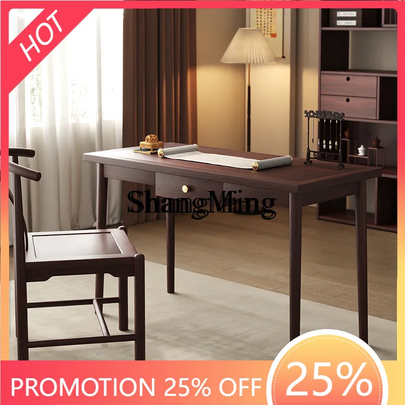 

FG good-looking all solid wood rosewood office computer desk new Chinese desk drawing case writing study table with drawers