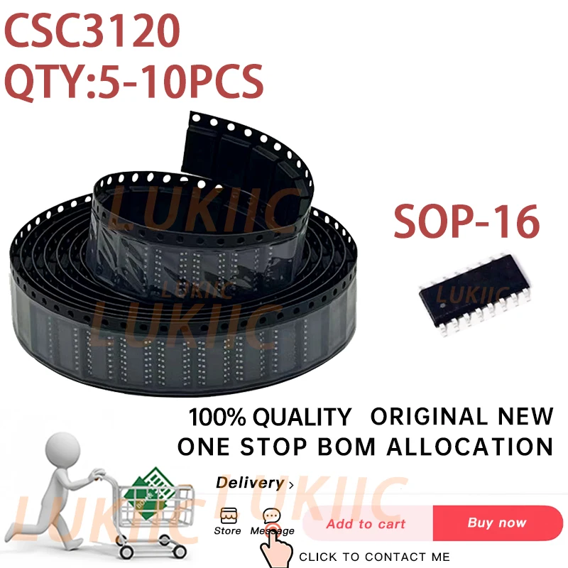 (5-10PCS)100% New CSC3120 For Substitute IRS2092STRPBF IRS2092S SOP-16 bga Chipset