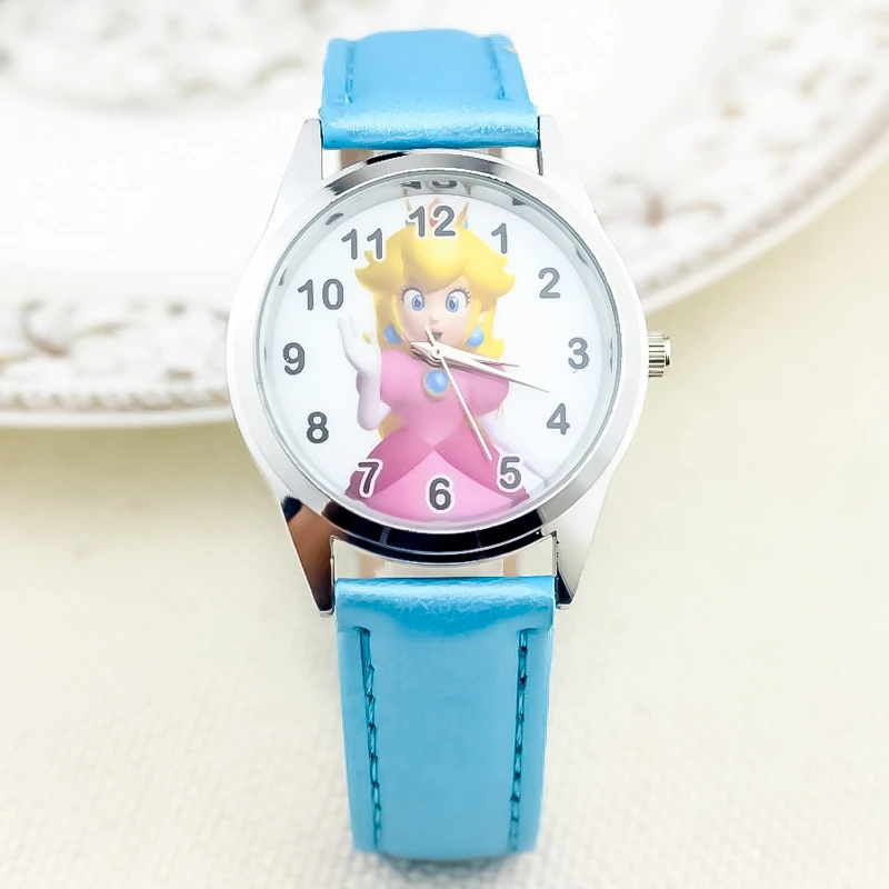 Montre électronique avec bracelet en cuir PU pour enfants, montre à quartz, pierre, dessin animé, mignon, mode, filles, enfants, cadeau d'anniversaire, nouveau