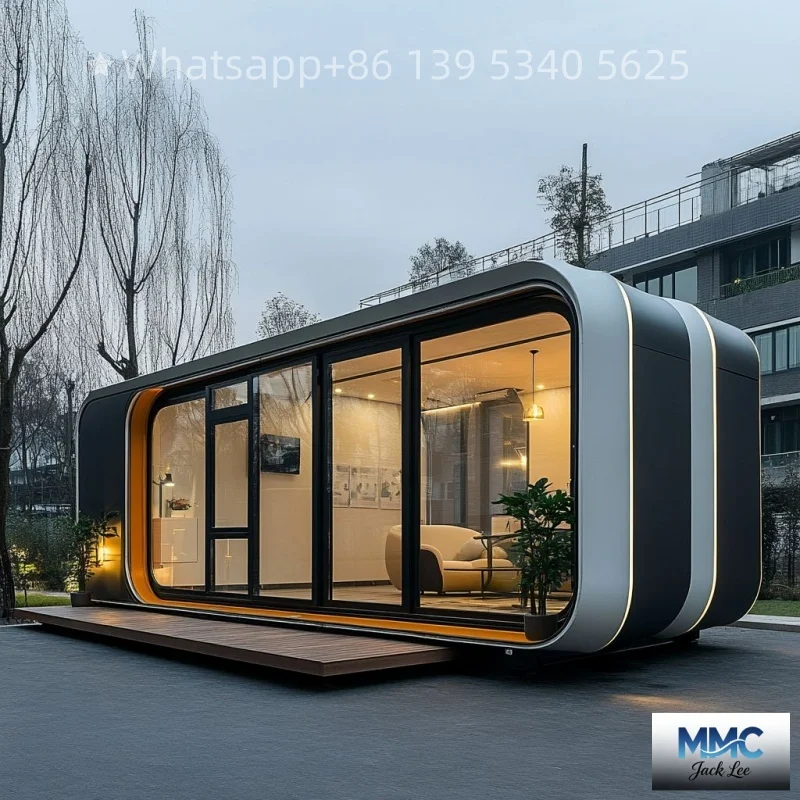 Casas prefabricadas plegables de 20 pies/30 pies/40 pies, casas de contenedores de cabina forestal de cocina de ducha de montaje rápido Casas de cápsulas