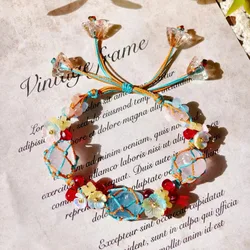 Charm Macrame Aesthetics Hand-woven Bracelet Natural Rough Rose Quartz Clear Crystal Green Fluorite Healing Crystal Bracelet