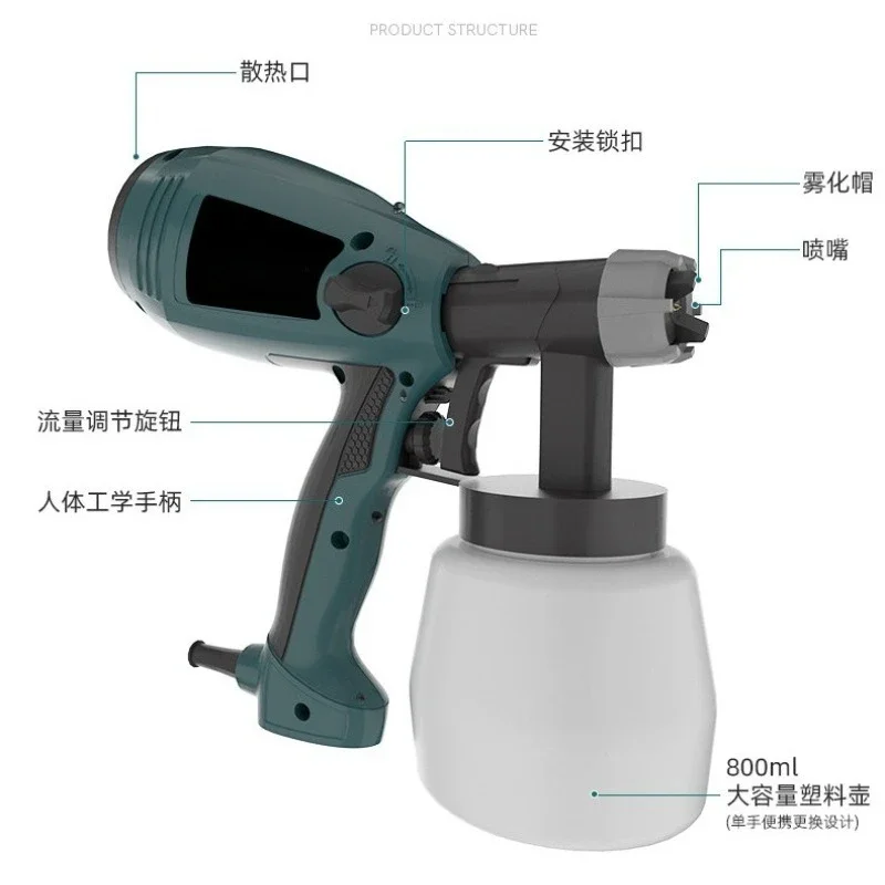 Utility Household Electric Paint Sprayer Handheld Mini Spray Gun For Latex Paint Indoor Outdoor DIY Painting