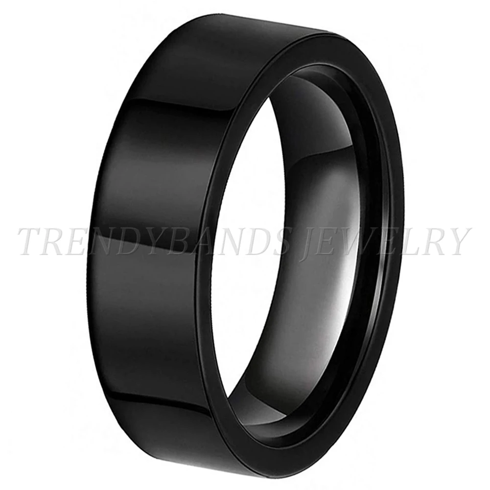 6mm 8mm Damen Herren Wolframcarbid Ring Ehering Großhandel Paar Jubiläumsgeschenk Hochglanzpoliert Glänzend Comfort Fit – Detail 1