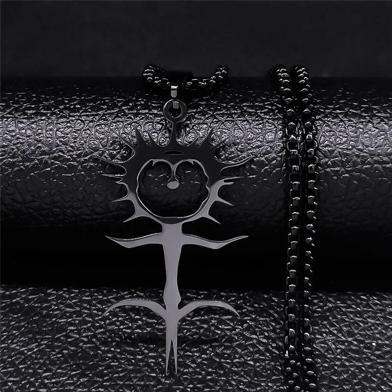 2024 Ghostemane Stainless Steel Charm Necklaces for Women/Men Silver Color Necklaces Pendants Jewelry collier homme N3789S03