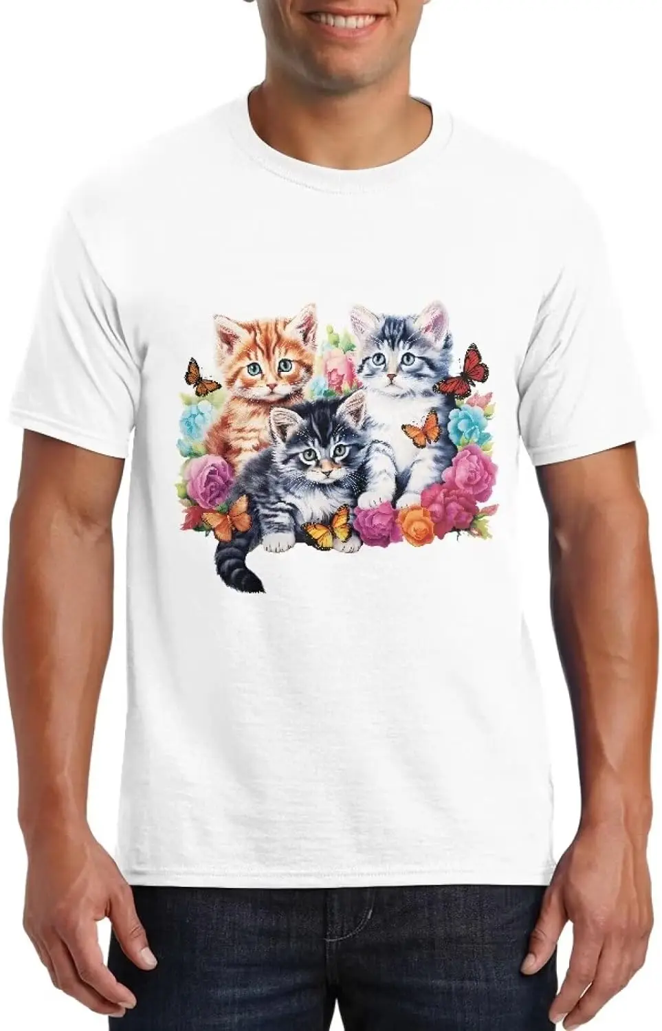 Graphic Tee White Shirts for Women Casual Crew Neck T Shirts for Men Lightweight Cotton T-Shirts Sport Tops