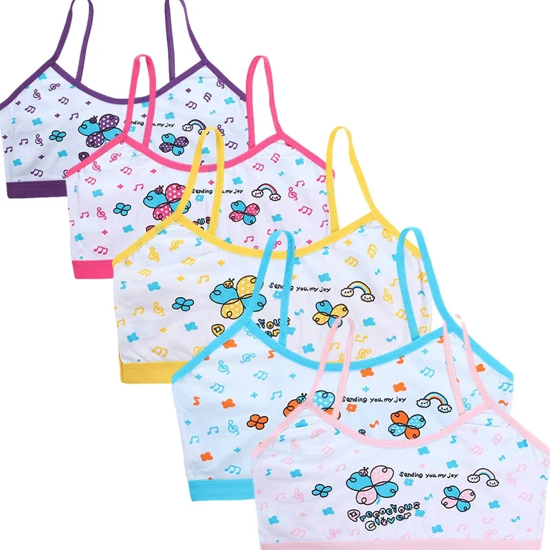 

4pcs/Lot Girls Training Bras Young Girl Bra Cotton Teenage Underwear for Kids Summer Teens Puberty Clothing Underwear