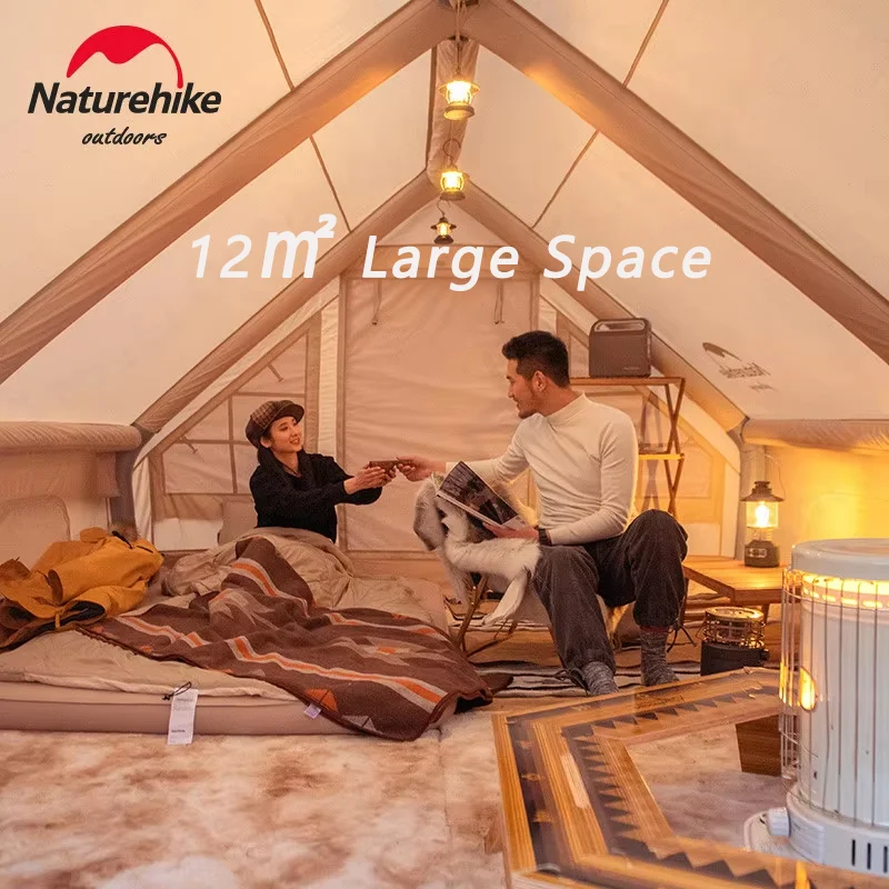 Naturehike Air 12.0 Inflatable Camping Tent Large House Shelter Tent for 4-5 People for Glamping Travel Outdoor With Free Pump