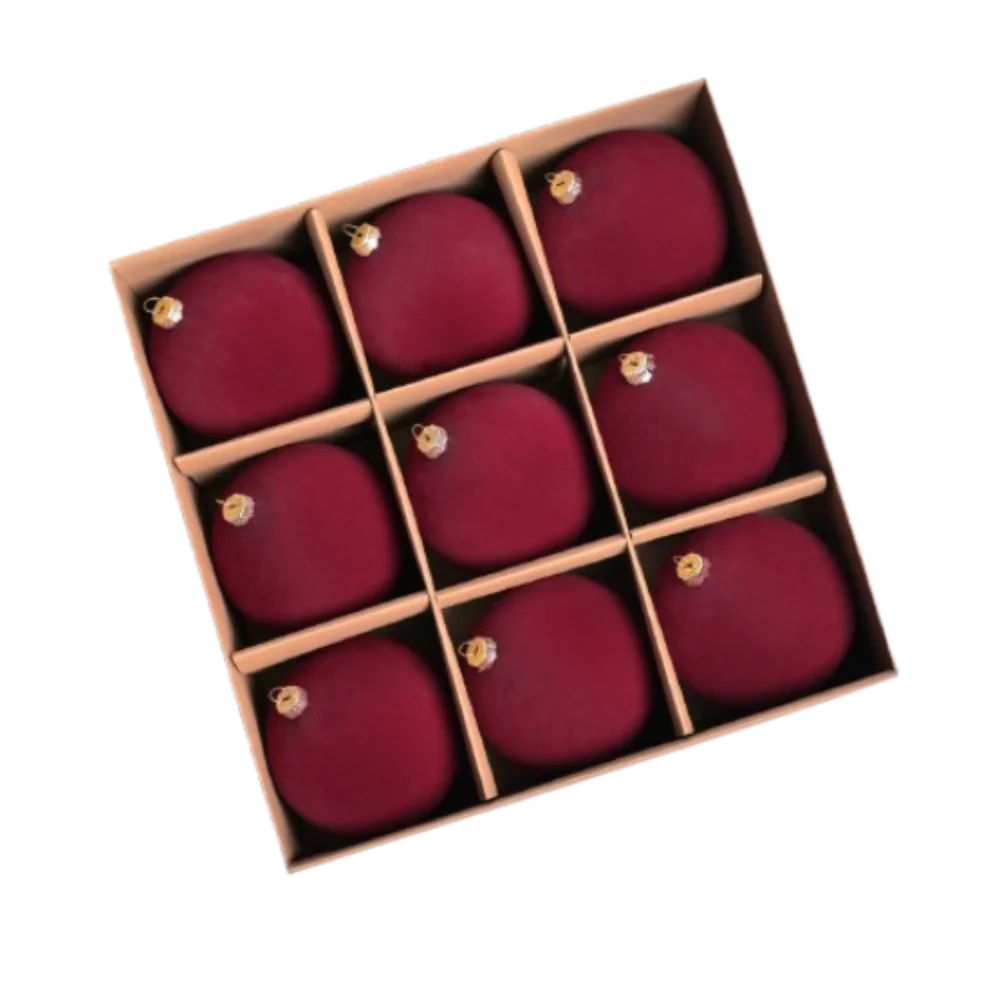 

10cm Velvet Christmas Ball Pendant Shatterproof Reusable Christmas Hanging Balls Flocked Xmas Tree Ornaments Party Favors