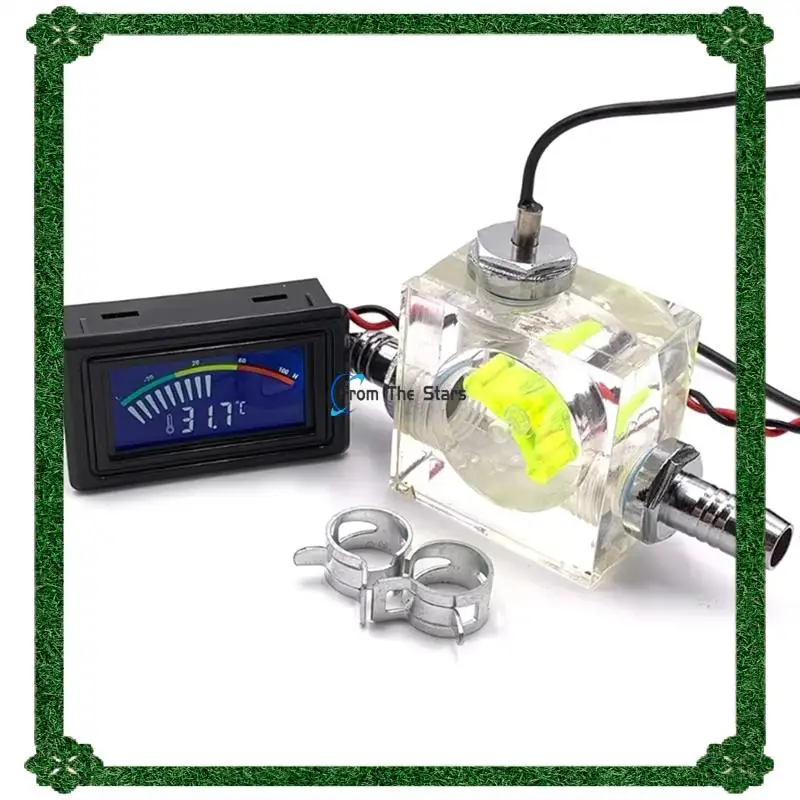 3 Way Flow Meter Universal LED Thermometer Forwater Cooling Liquid Cooler System Computer Radiator Computer Radiator Red