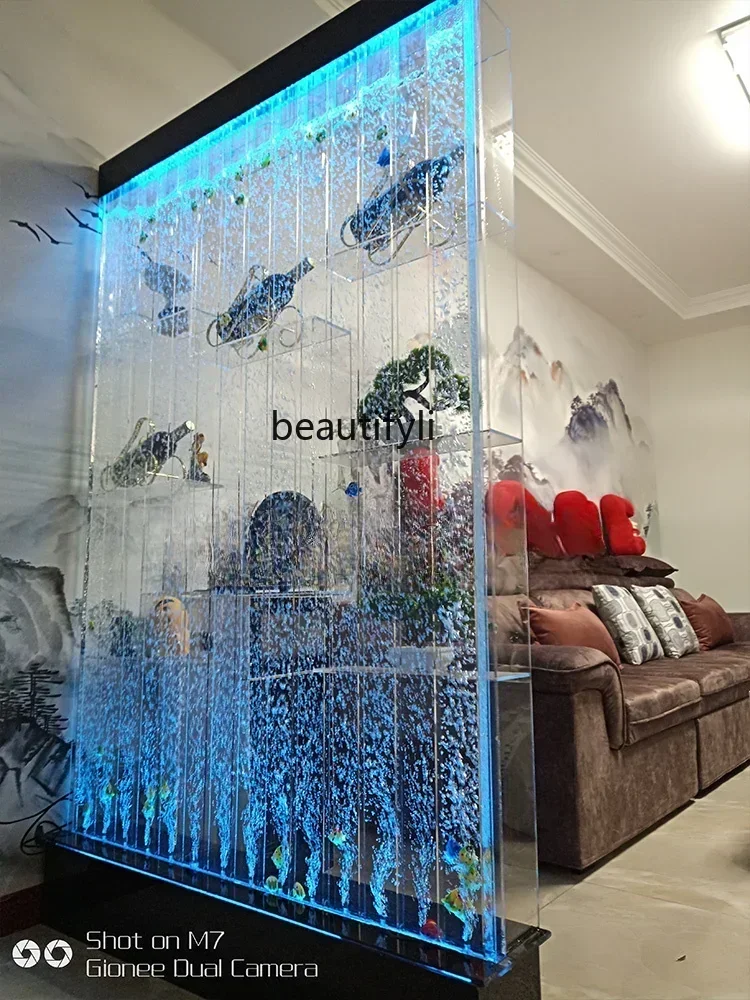

Large Bubble Screen Wine Cabinet Water Curtain Wall Hallway Background Decoration Living Room Flow Bath Curtain Decoration