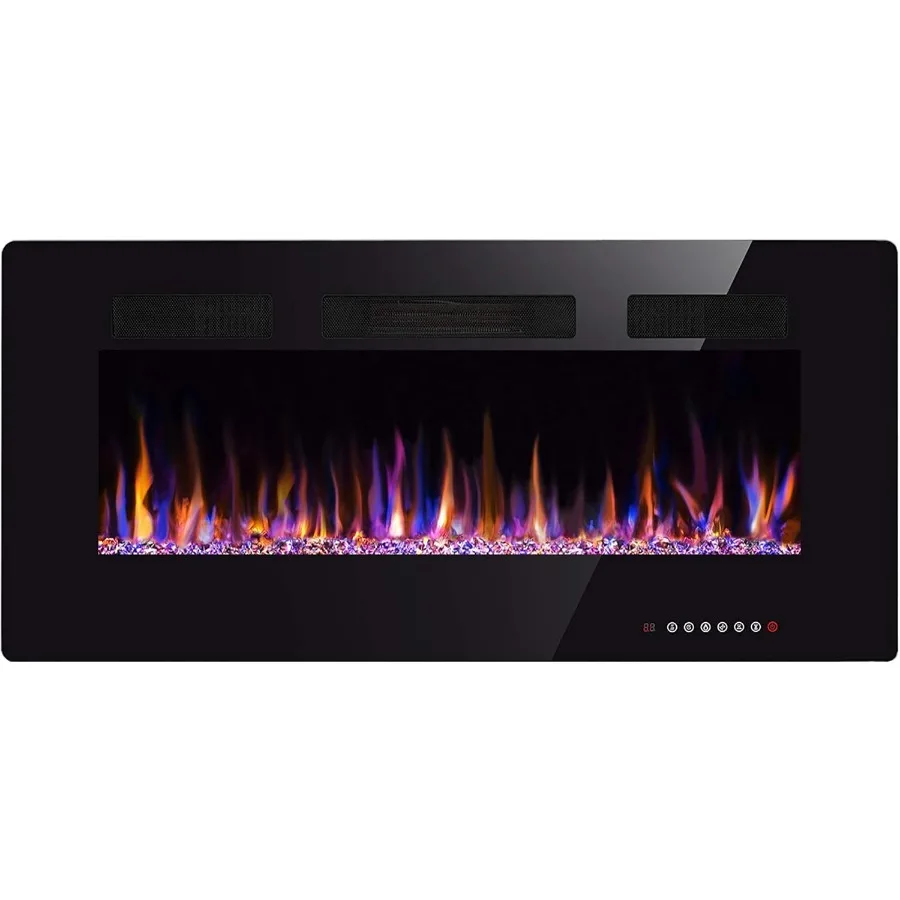 

30-дюймовый настенный встраиваемый электрический камин, линейный камин для скрытого монтажа, ультратонкий легкий светодиодный камин с подогревом