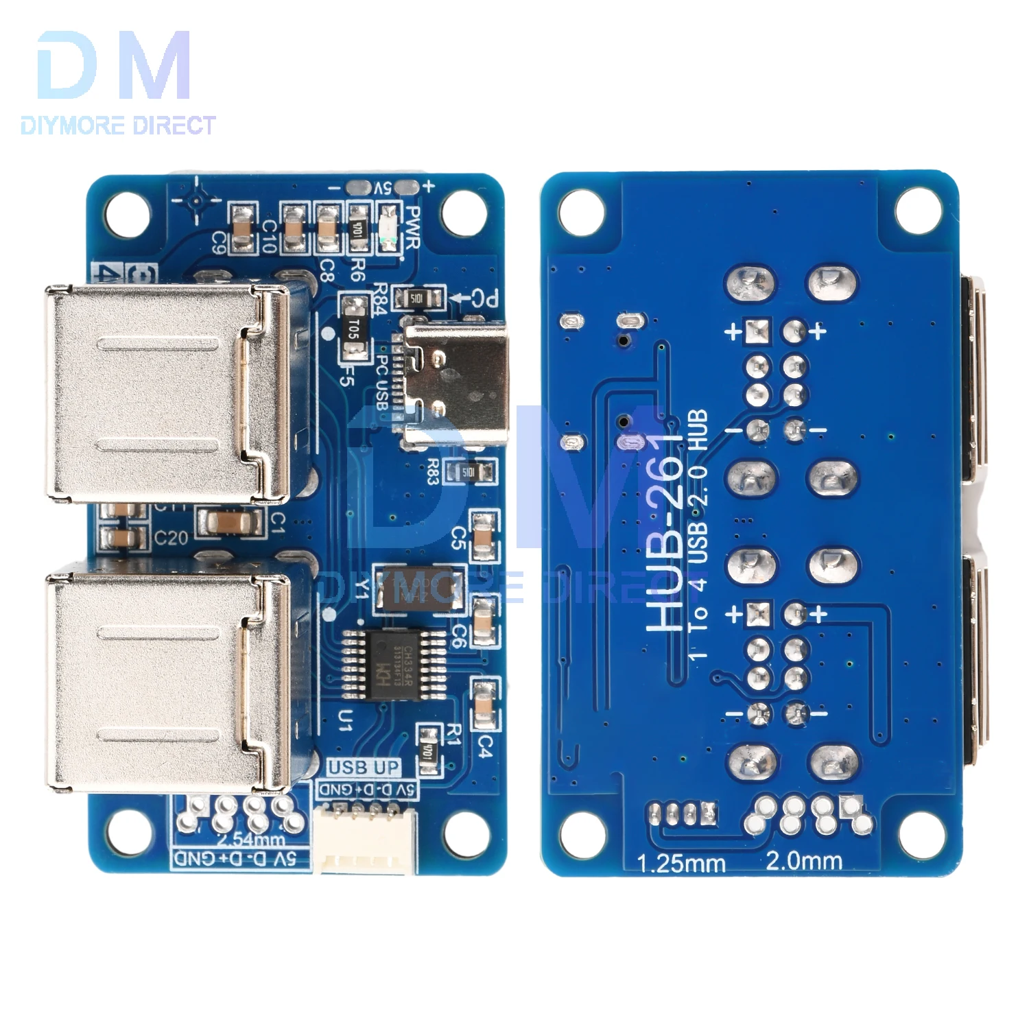USB 2.0 Type c Hub Module 1-to-4 Port Splitter with Plug-and-Play Compatibility Stable Power Supply for Computer Accessories