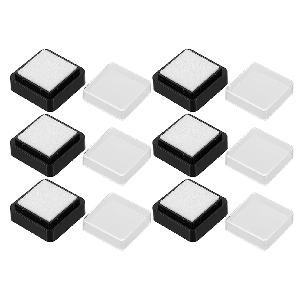 6Pcs Blank Ink Pad DIY Stamp Making Washable Empty Inkpad for Office Crafting Scrapbooking Embossing Blank Ink Stamp Pad