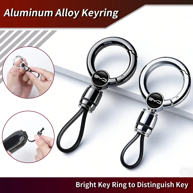 

Car Keyring Aluminum Alloy Keychain Car Key Pendant Accessories For BYD M6 G3 G5 T3 13 F3 F0 S6 S7 E5 E6 Tang Song Qing Yuan Max