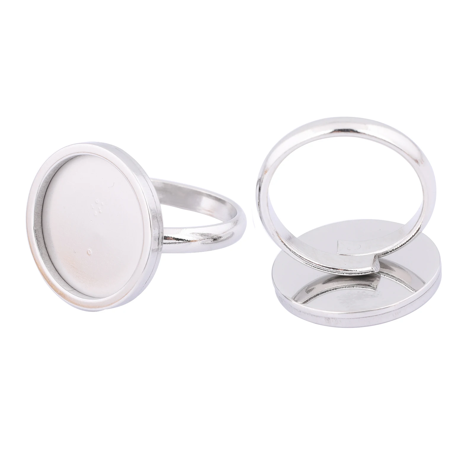 5 sztuk ze stali nierdzewnej regulowany 16mm pierścień Cabochon ustawienia podstawy Diy Bezel Blanks dla palców akcesoria do wyrobu biżuterii
