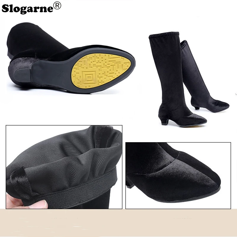 Dance Boots Soft Sole Women's Outdoor Mongolian Ballroom Latin Dance Boots Spring Autumn Jazz Ballet Shoes Outdoor Heels Pumps