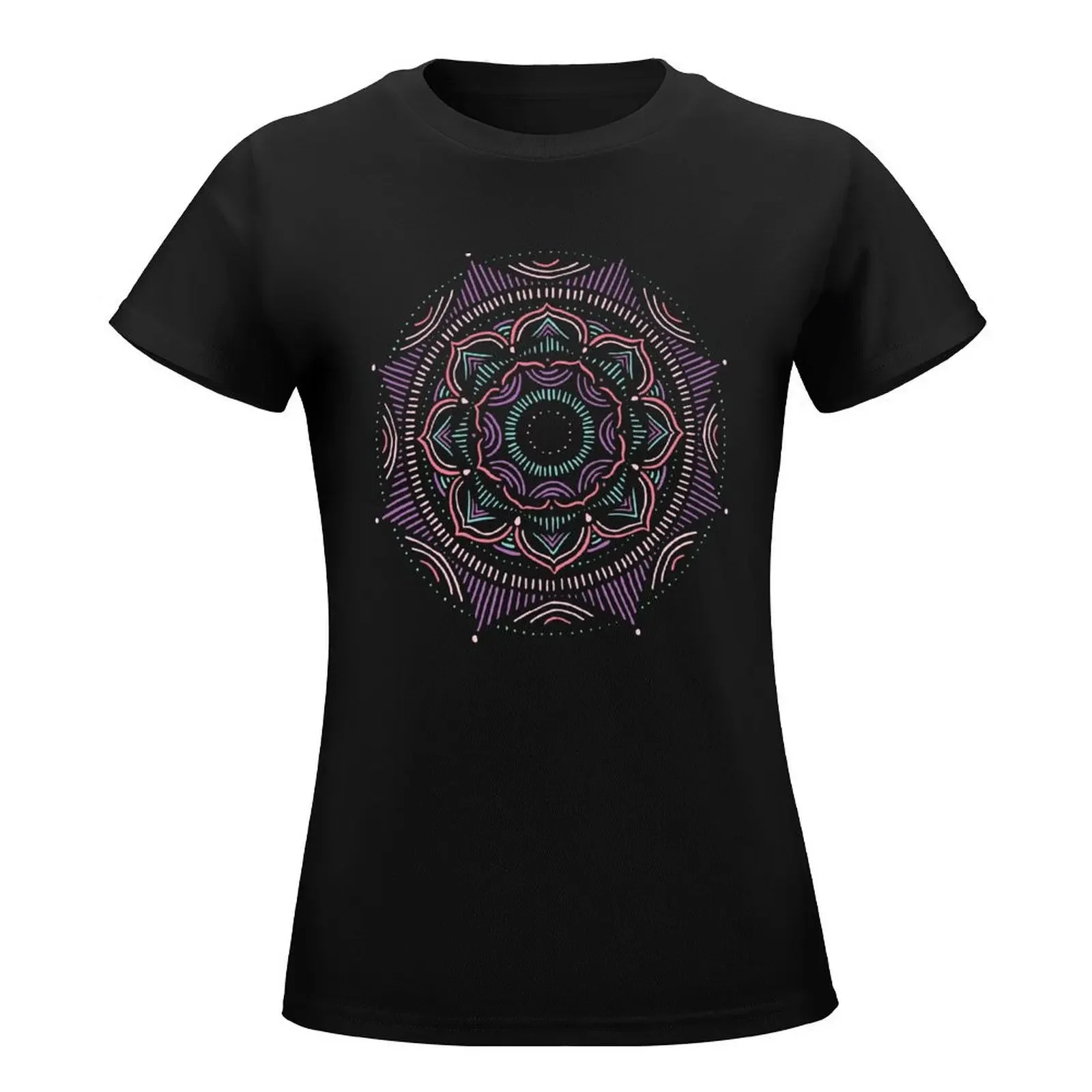 lotus flower mandala T-Shirt korean fashion summer tops tees vintage clothes T-shirt Women