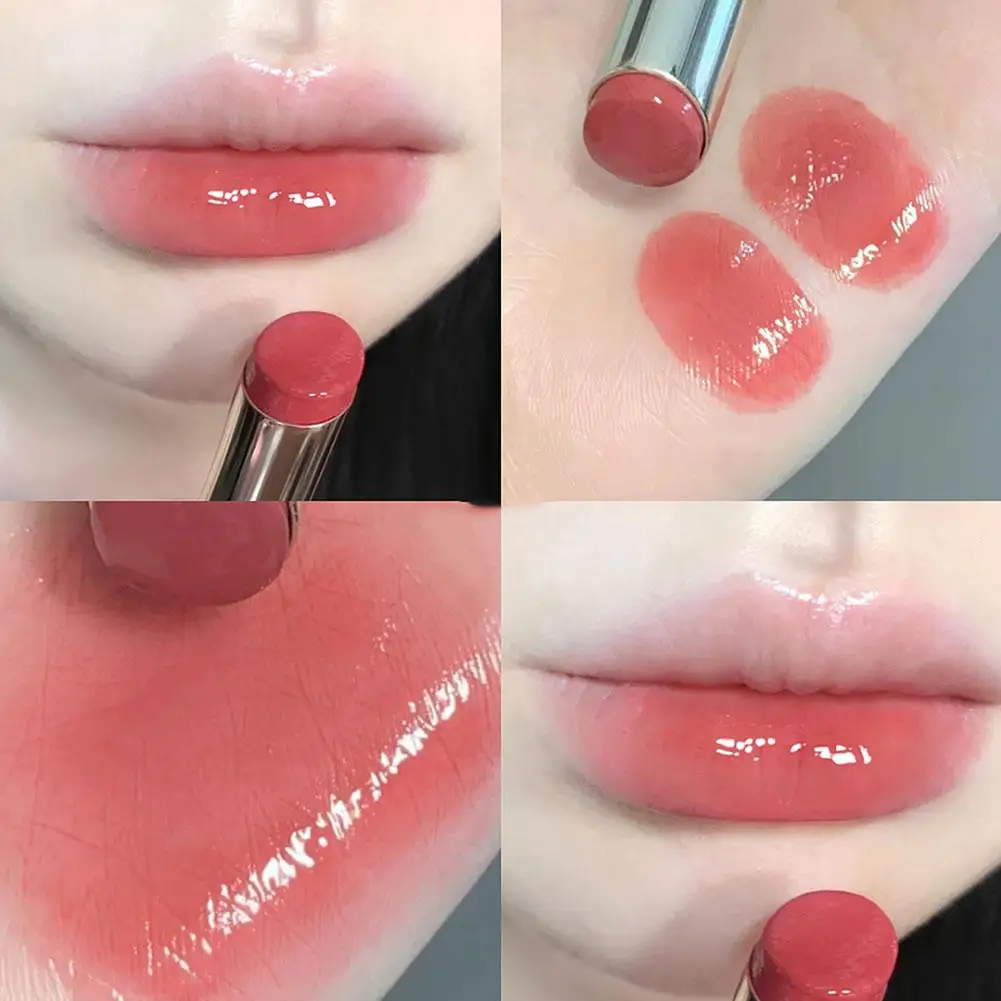 Water Mirror Solid Lip Gloss Lipstick Moisturizing Transparent Crystal Jelly Makeup Nude Lipgloss Cosmetic Lip Tint Long La B6P1