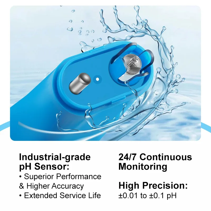 Newest Arrived Wireless Water Quality  or Pool Thermometer Online PH Temperature  or Solar and Lithium Battery Charging