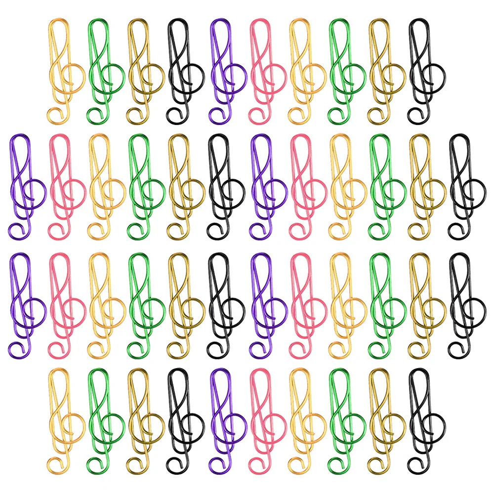 85 Pezzi Graffette Metalliche a Forma di Nota Musicale Colorate e Creative per Ufficio, Documenti e Scuola