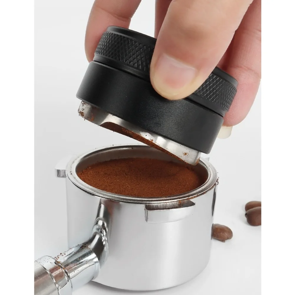 58MM Coffee Tamper with Distributor and Leveler Functions in Stainless Steel for Consistent Tamping Performance