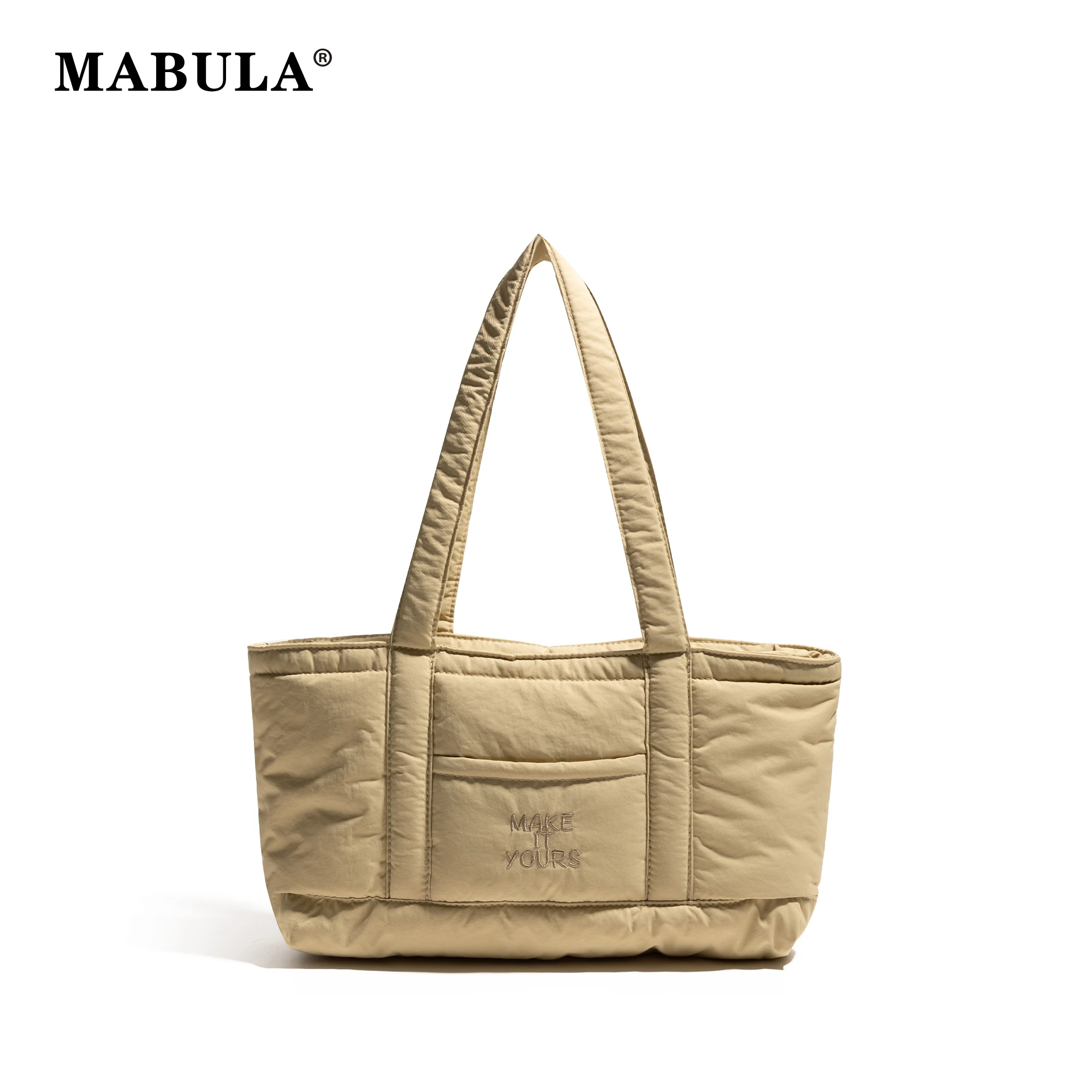 MABULA Women Shoulder Bag Multifunctional Solid Color Shoulder Bag Ladies Puffer Shopping Bag Laptop Handbags Commuting Bags