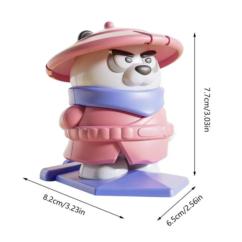 Panda Wind-up Toys Flying Panda Cartoon Wind-up Model Manual Winding Mechanism Educational Toy For School Dormitory Work Area