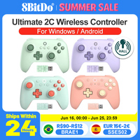 8BitDo Gamepads PC Ultimate 2C Wireless Gaming Controller for Windows 10/11 Steam Raspberry Pi Android Control Hall Effect Stick