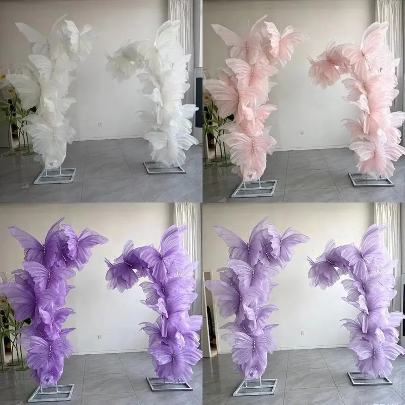 Customized size giant butterfly background installation, suitable for wedding decoration, high-end party celebration