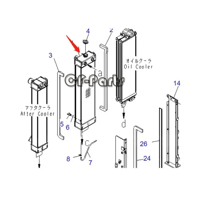 Water Tank Radiator Core 203-03-71772 203-03-71771 203-03-71773 fits for Komatsu PC130-7 PC130-7K