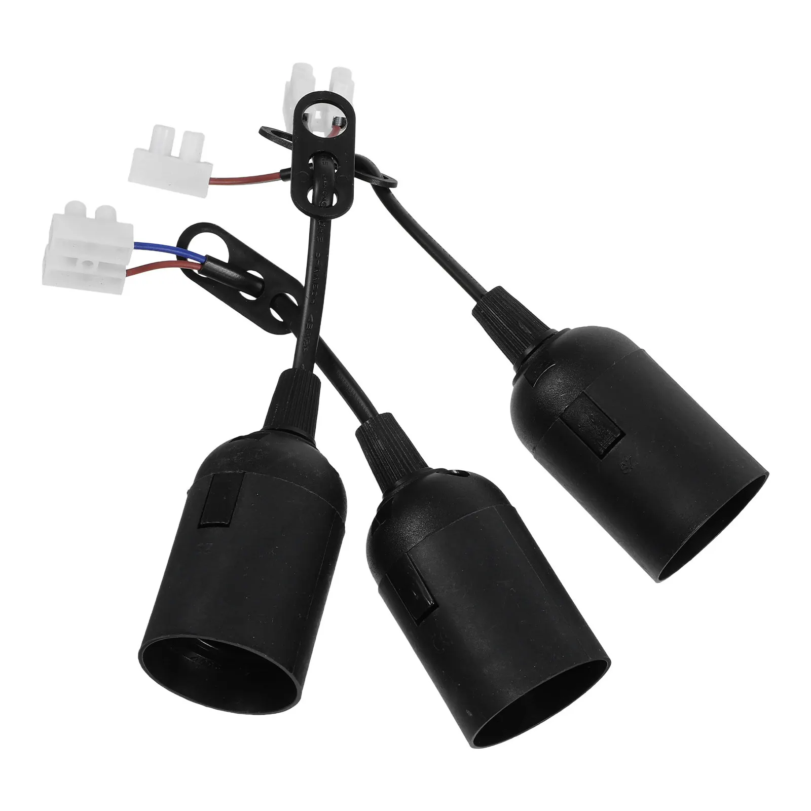 

3Pcs E27 Lamp Holder Socket with Pre-Wired Terminal Block Pet Material Hanging Pendant Light Fixture for Chandelier Table Lamp