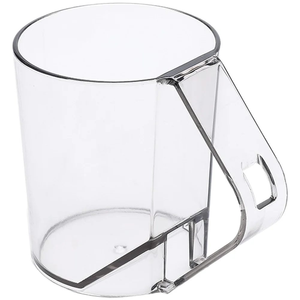 PS-Based Gargle Cup with Transparent Appearance Toothbrush Slot for Inverted Mounting and Rounded Handle for Secure Grasp