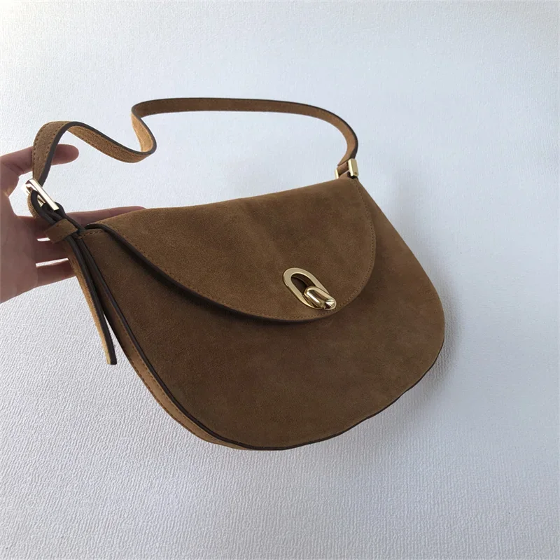 Niche design Savette tondo hobo Ladies anti-fur minimalist commuter shoulder underarm bag phone bag